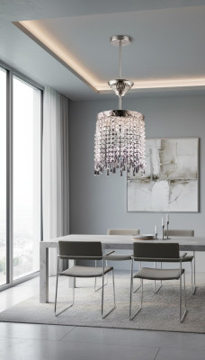 Lustre Lustre Lustre Argent Lustre de plafond Lampe en cristal