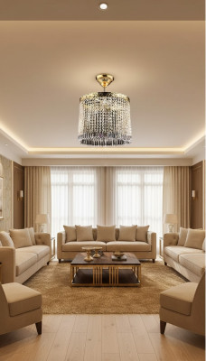 Lustre de plafond Lustre Chandelier Lustre Or Cristal Lampe
