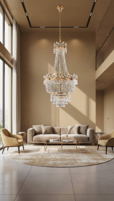 Lustre de plafond Lustre de plafond Or Lampe de plafond Lustre en cristal 40x100