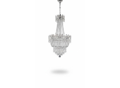 Lustre lustre de plafond plafonnier argenté suspension en cristal lustre hanging lamp