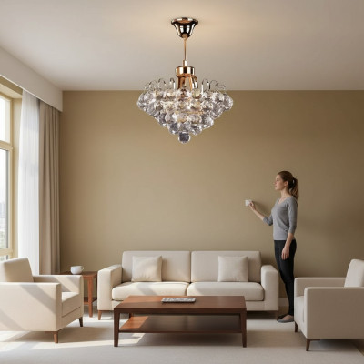 Lampe de plafond Lustre Lustre en or Lustre en cristal