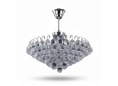 Lustre Lustre Lustre Lampe de plafond argentée Lustre en cristal