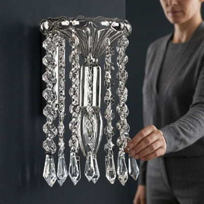 Lampe de plafond lustre plafonnier lustre argent lustre lampe en cristal