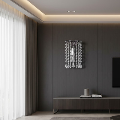 Lampe de plafond lustre plafonnier lustre argent lustre lampe en cristal