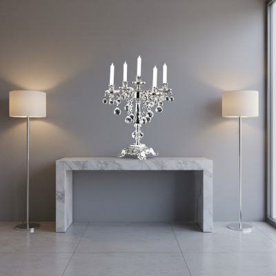 Bougeoir porte-bougie élégant en argent
