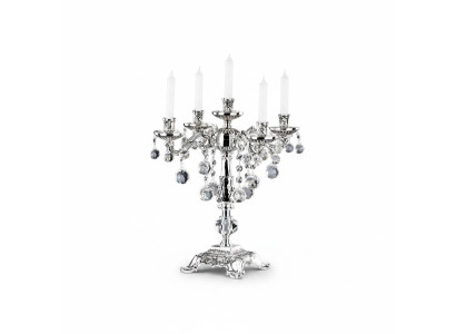 Bougeoir porte-bougie élégant en argent