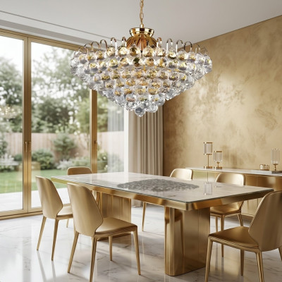 Plafonnier de luxe Lustre en or Plafonnier Lustre en cristal Art
