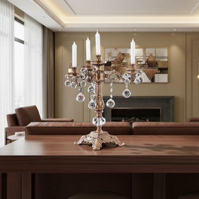 Bougeoir classique pour bougeoir en forme de bougie doré chandelier candélabre