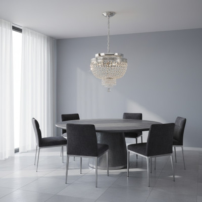 Lustre de plafond lustre de plafond luxueux lustre argenté lustre en cristal