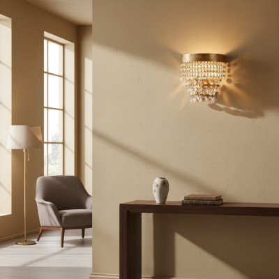 Applique lampe mur lumière lampe murale lustre lampes murales cristal doré