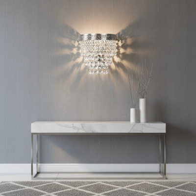 Lampe murale applique murale luminaires lustre lampes murales en cristal argent.