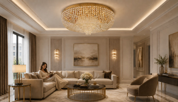 Chandelier plafonnier lustre de luxe lampe de plafond en or lustre en cristal art