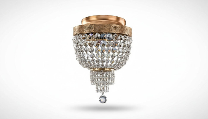 Plafond lustre Lustre de luxe en or Lampe de plafond Luster Crystal Art