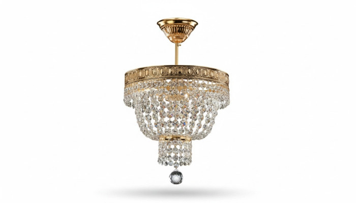 Lustre plafonnier lustre de luxe doré lustre en cristal d'art