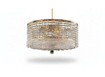 Lustre Plafonnier de Luxe Lustre en Or Rond Lampe de plafond en Cristal Art