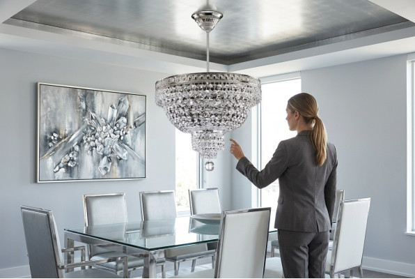 Lustre Lustre de plafond de luxe en argent Lustre Plafonnier en cristal
