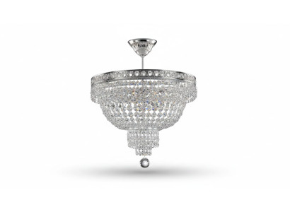 Lustre Lustre de plafond de luxe en argent Lustre Plafonnier en cristal
