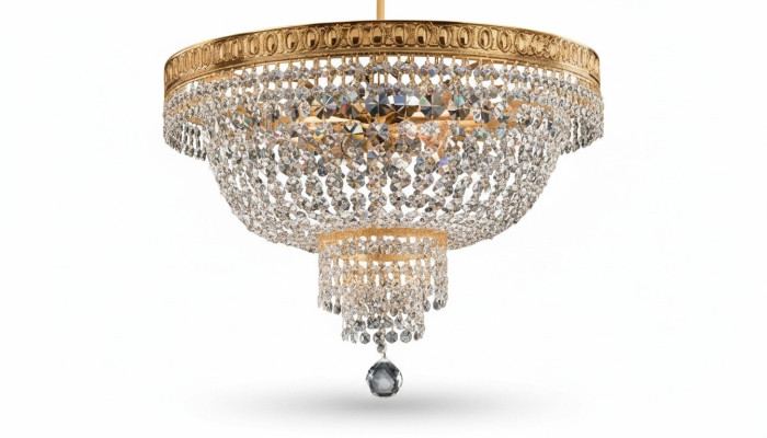 Lustre Plafonnier de Luxe Lustre en or Lampe de plafond en cristal Art