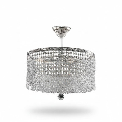 Lustre rond Lustre en cristal de luxe Argent Chandelier Chandelier