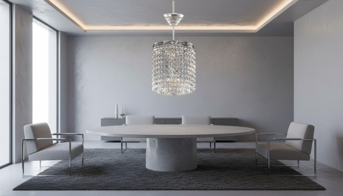 Lustre Lampe de plafond Lustre en cristal Lumière de plafond de luxe Lustre argenté