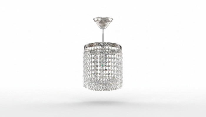 Lustre Lampe de plafond Lustre en cristal Lumière de plafond de luxe Lustre argenté