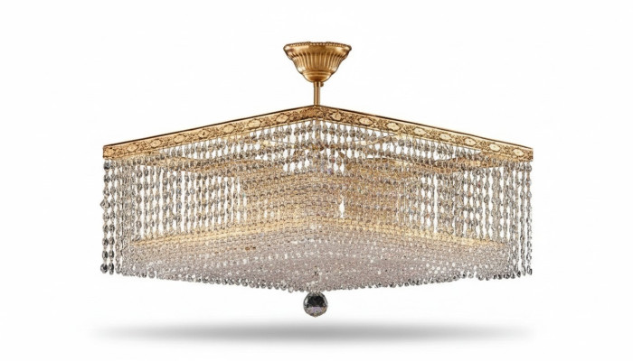 Lustre de luxe Lustre de plafond Or Lustre Cristal Lustre en art