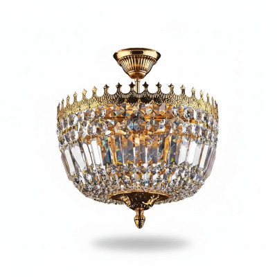 Lustre lustre de plafond de lustre de plafond de lustre de luxe en or lampe de plafond de cristal d'art