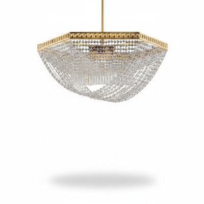 Plafonnier de luxe en or Lustre de lustre en cristal d'art
