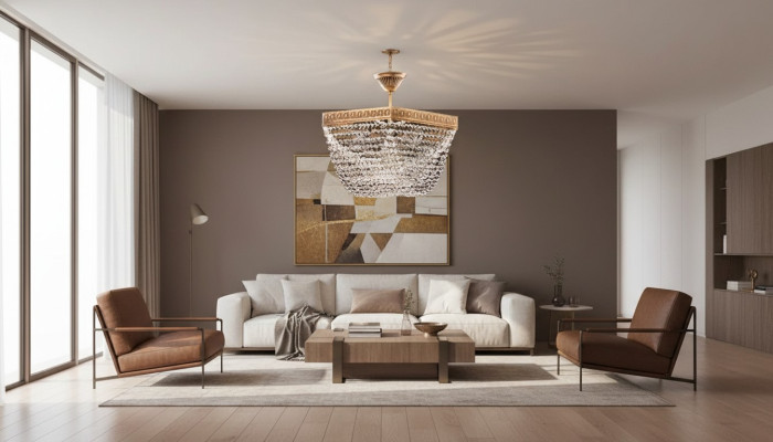 Lustre de plafond, lustre de plafond de luxe, lustre doré, lustre en cristal art