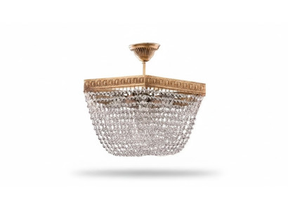 Lustre de plafond, lustre de plafond de luxe, lustre doré, lustre en cristal art