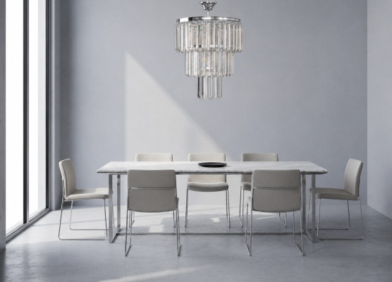 Lustre plafonnier de lustre de plafond de luxe en argent lustre en cristal