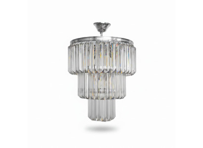 Lustre plafonnier de lustre de plafond de luxe en argent lustre en cristal