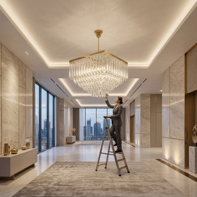 Lustre de plafond Lustre de luxe en or Lustre Crystal Lustre Luminaire