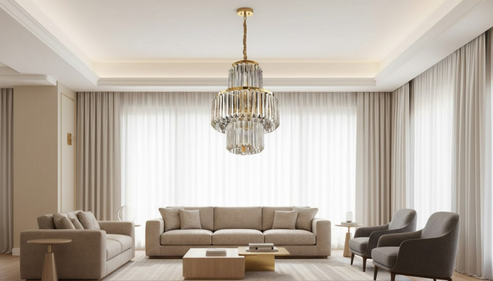 Lustre de plafond Luxe Lustre doré Lustre en cristal Luster Art