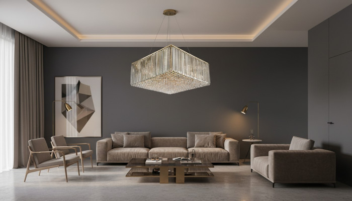 Lustre Lampe Plafonnier de Luxe Or Lustre Plafonnier en Cristal