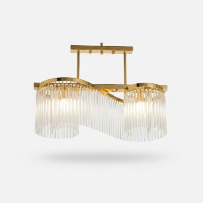 Lustre plafonnier luxueux en or, lustre en verre moderne
