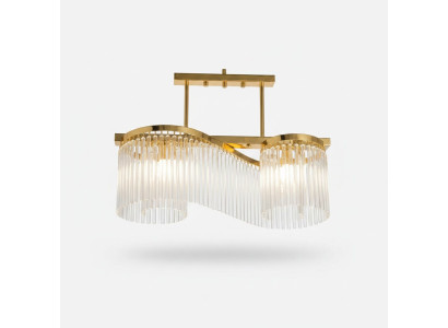 Lustre plafonnier luxueux en or, lustre en verre moderne