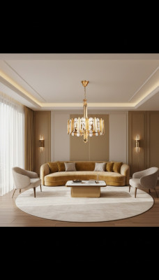 Lustre de plafond de luxe Lustre en or Lustre de plafond Lampe de cristal Luster
