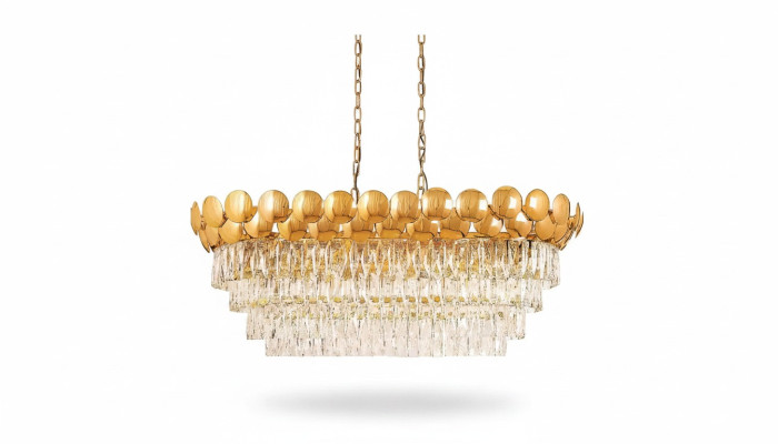 Lustre plafonnier Or Lampe de plafond Lustre Cristal XXL Art
