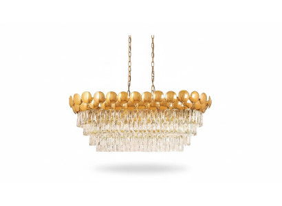 Lustre plafonnier Or Lampe de plafond Lustre Cristal XXL Art