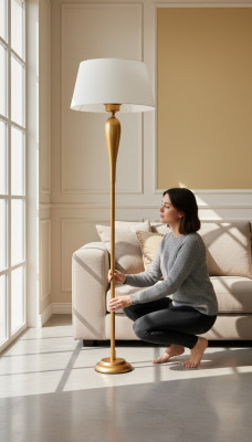 Lampe de sol, lampadaire de luxe, lampes de lumière, lampe dorée moderne