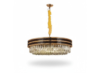 Lampe ronde Plafonnier Lustre Or Lustre Cristal