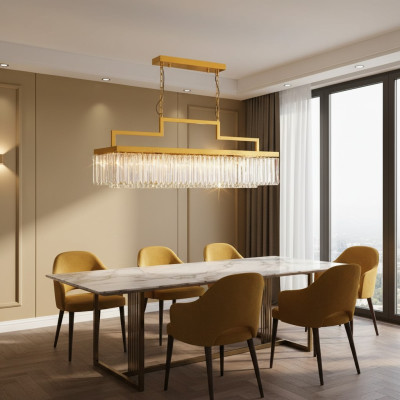 Lustre de plafond de lustre en or de luxe Lampadaire en cristal