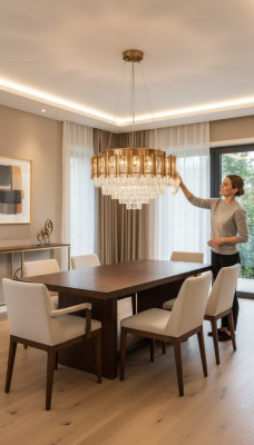 Lustre de plafond de lustre de plafond de lustre de lustre de plafond de luxe Lueur Cristal Rond Lampe suspendue