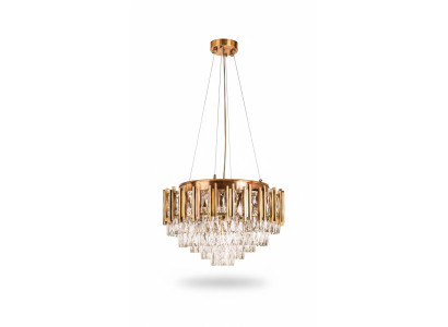 Lustre de plafond de lustre de plafond de lustre de lustre de plafond de luxe Lueur Cristal Rond Lampe suspendue