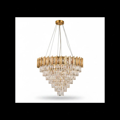 Lustre Lustre Plafonnier Luxueux Or Lampe de plafond en cristal