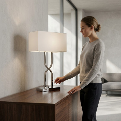 Lampe de table Lampe de table Lampe Lampes modernes Lampe de table en métal Blanc