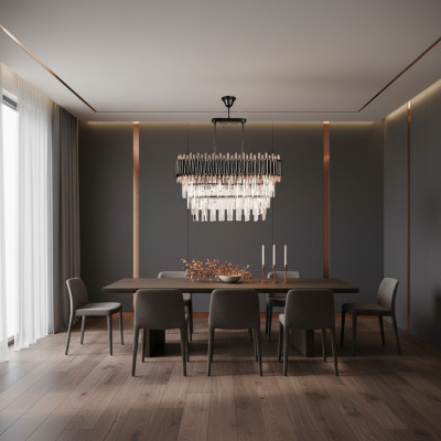 Lustre plafonnier de luxe gris lampe de plafond lustre en cristal