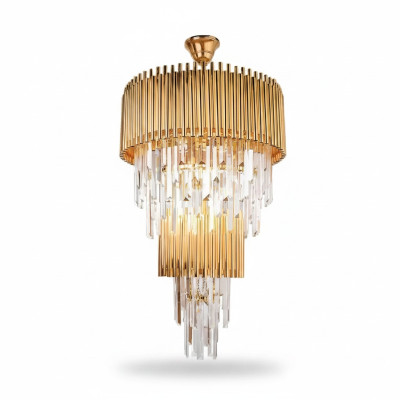 Lustre de plafond de lustre de lampe de plafond en or de luxe en cristal XXL