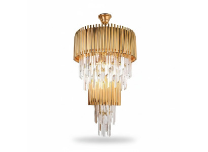 Lustre de plafond de lustre de lampe de plafond en or de luxe en cristal XXL